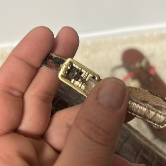 Sam Edelman Gigi Leather Calf Hair Snake print strap Sandal - Picture 4 of 8